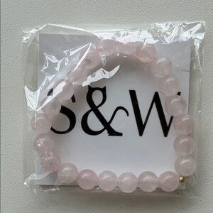 Saucey and Wubs Designs Rose Quartz Stretch Bracelet NWT